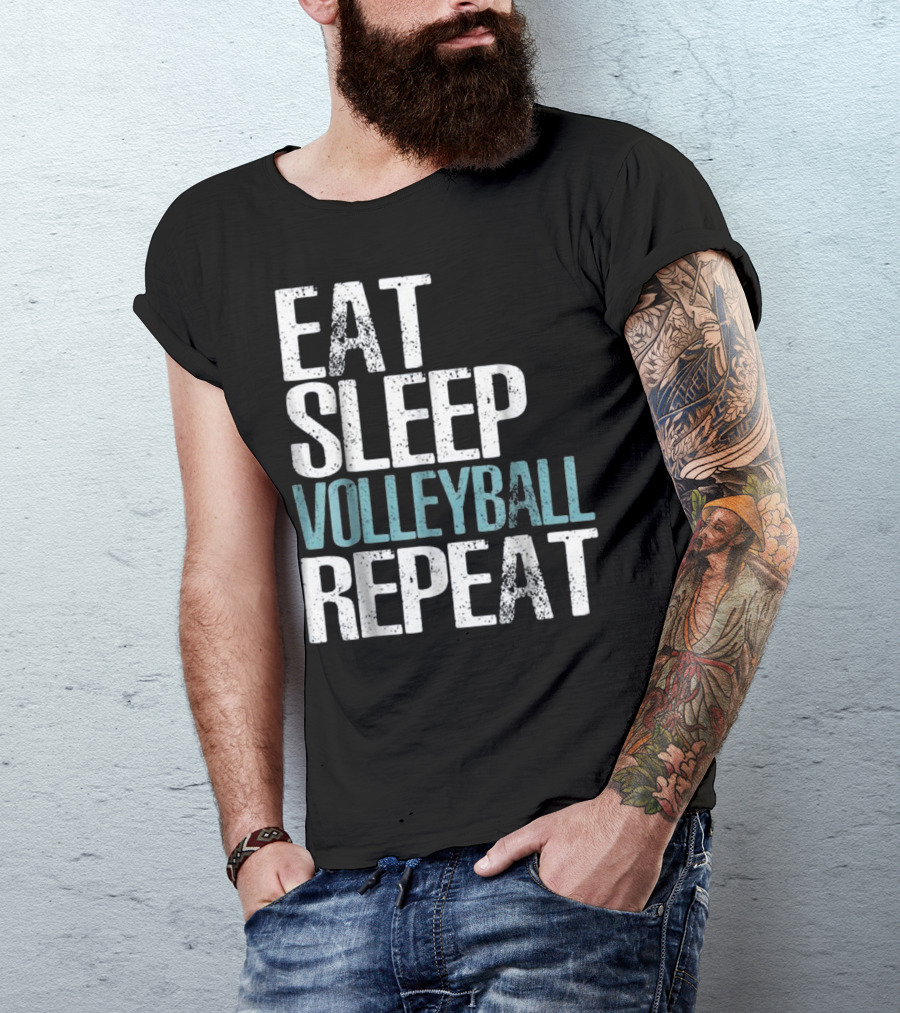Eat Sleep Volleyball Repeat Cool Volleyball Lifestyle T-Shirt