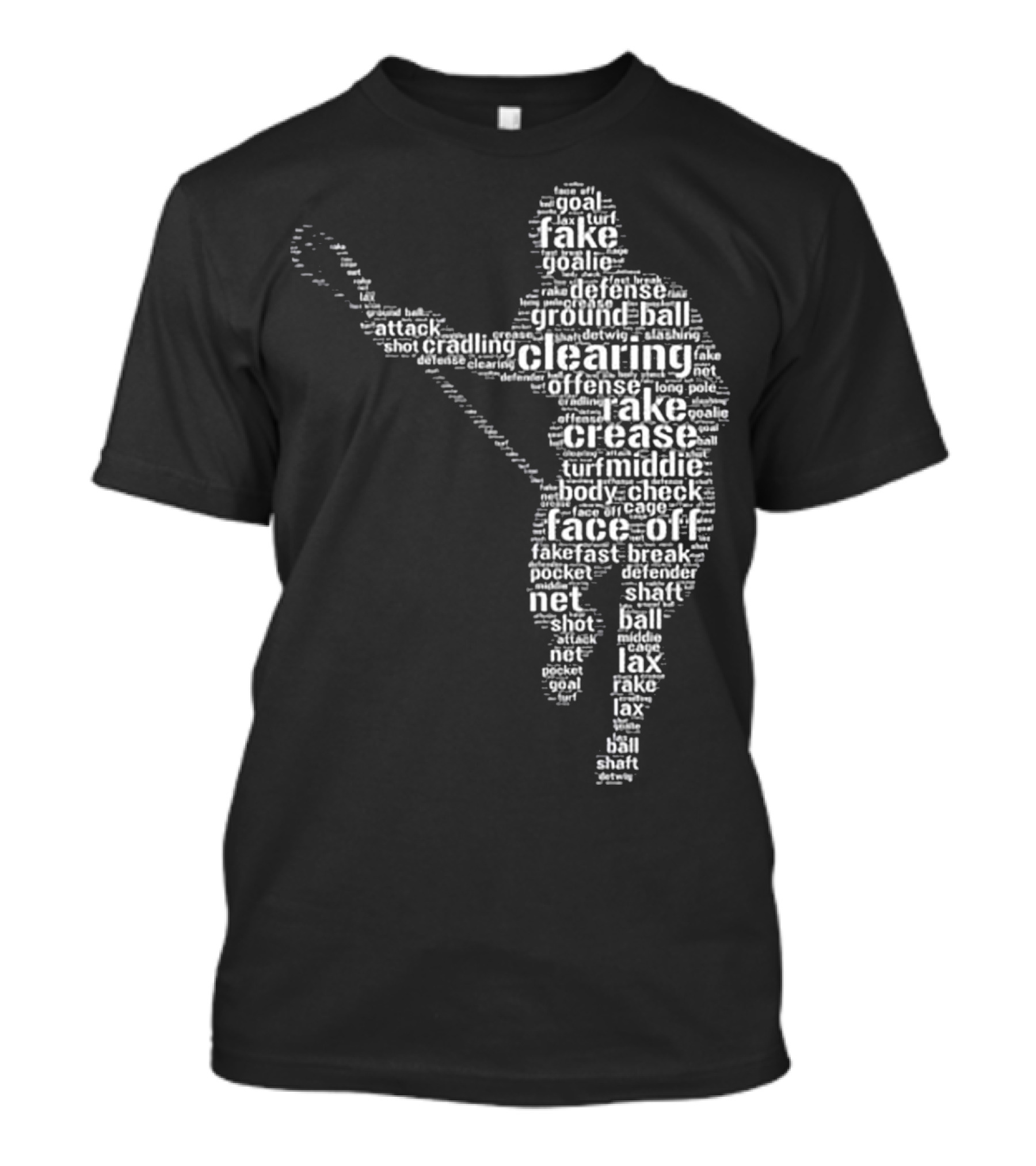 Lacrosse Men And Boys Long Cleating Faceoff Ground Ball Crease Net Attack Middie T-Shirt