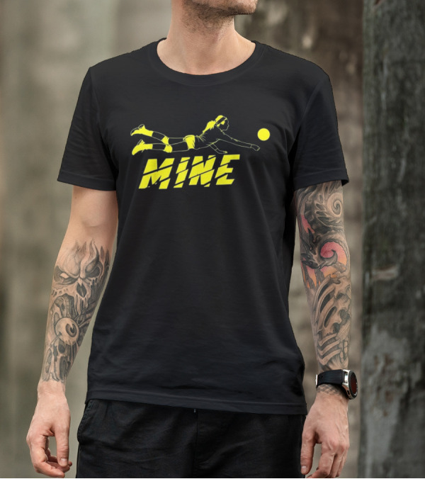 Mine Cute Volleyball Dive Girl V Player In Action T-Shirt