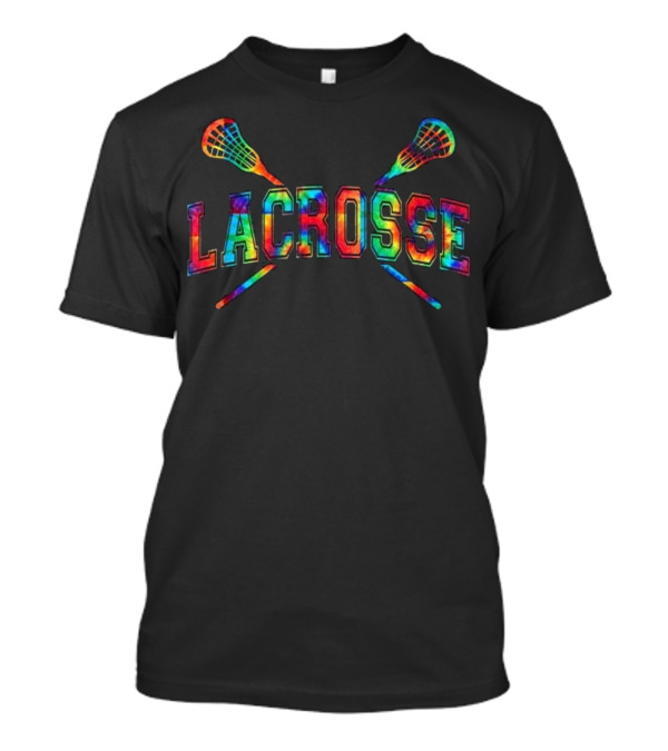 Lacrosse Tie Dye Crossed Sticks Vibrant Sports T-Shirt