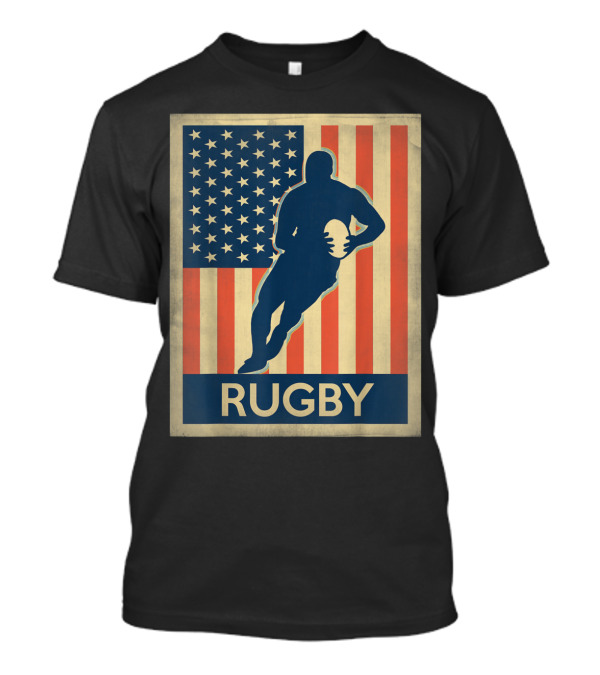 American Flag Rugby Vintage T-Shirt