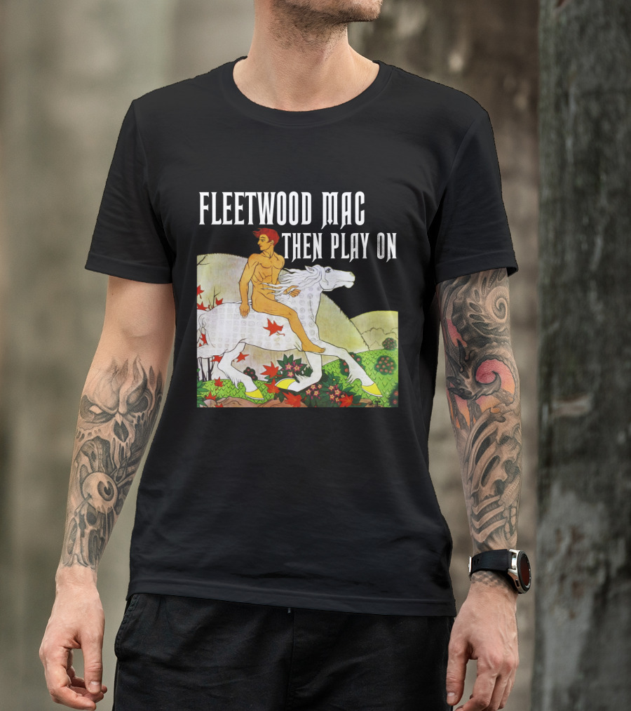 Fw 22 Male Figure Riding White Horse With Autumn Leaves T-Shirt