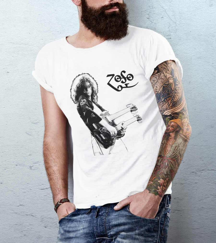 Lz 16 Zoso Double Neck Guitar Performance T-Shirt