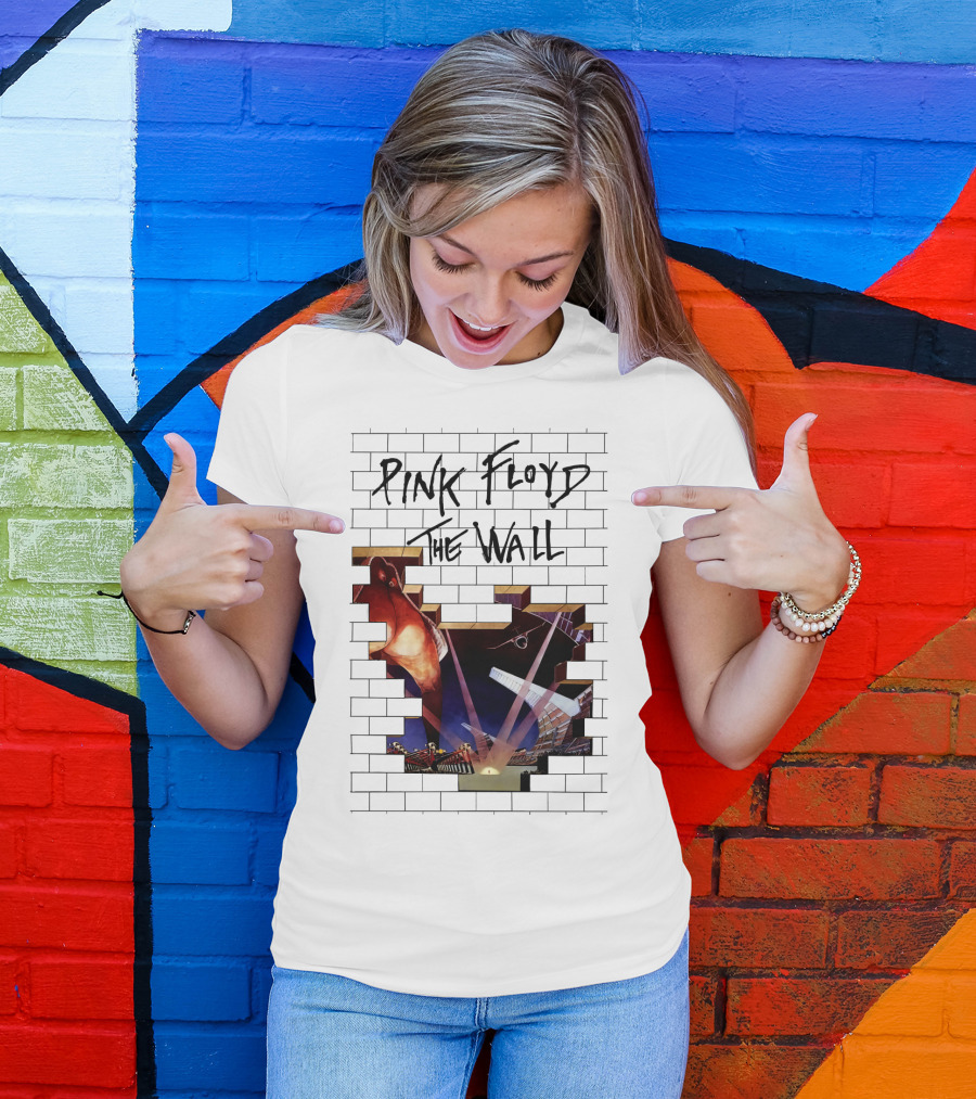 Pink Floyd The Wall Album Art Brick Wall Concert Lights T-Shirt