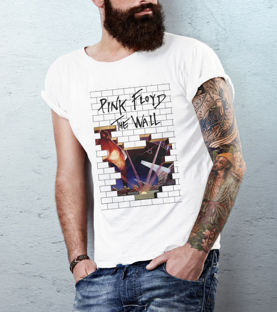 Pink Floyd The Wall Album Art Brick Wall Concert Lights T-Shirt