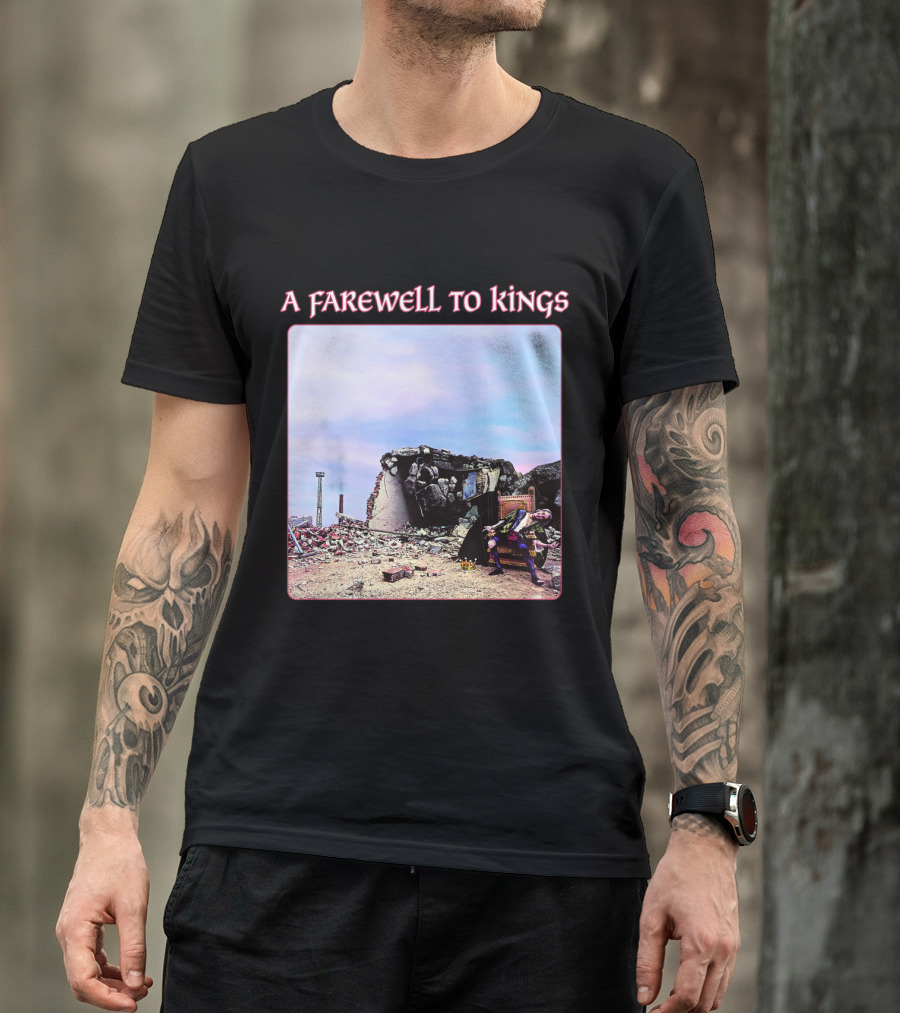 Rush A Farewell To Kings Album Cover With Ruins And Seated Figure T-Shirt