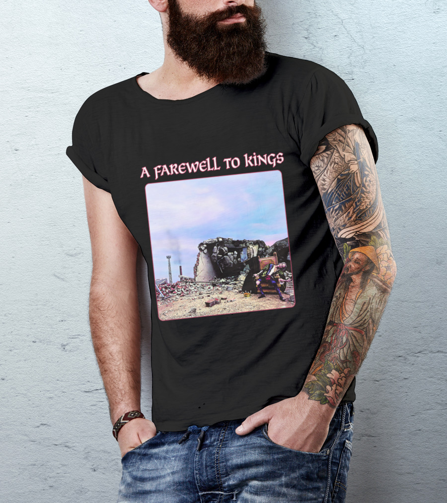 Rush A Farewell To Kings Album Cover With Ruins And Seated Figure T-Shirt