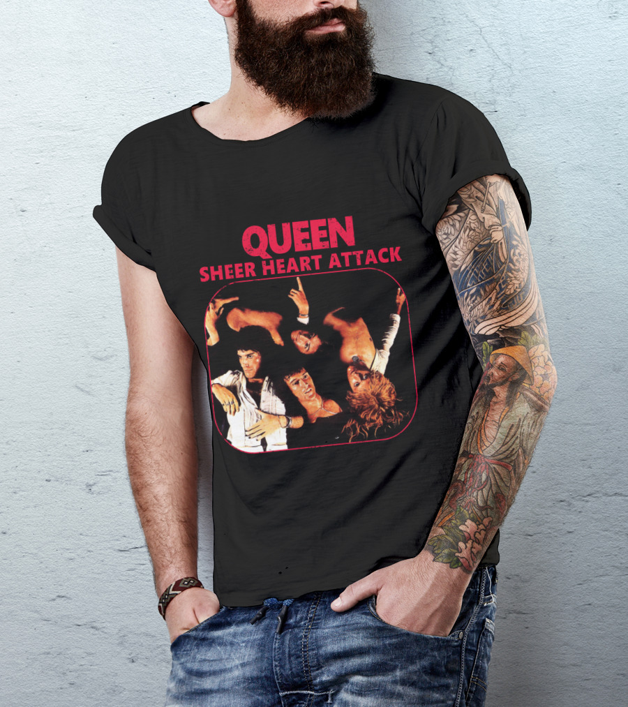 Queen Sheer Heart Attack Album Cover Quartet T-Shirt