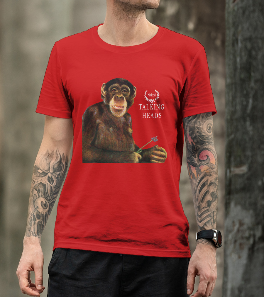Naked Talking Heads Nothing But Flowers Monkey Holding Flower T-Shirt