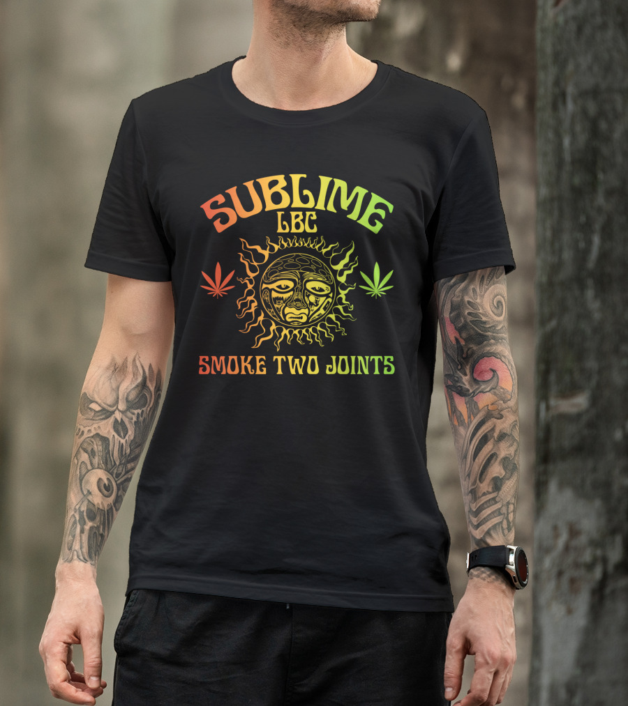 Sublime Lbc Smoke Two Joints Sun And Leaves T-Shirt