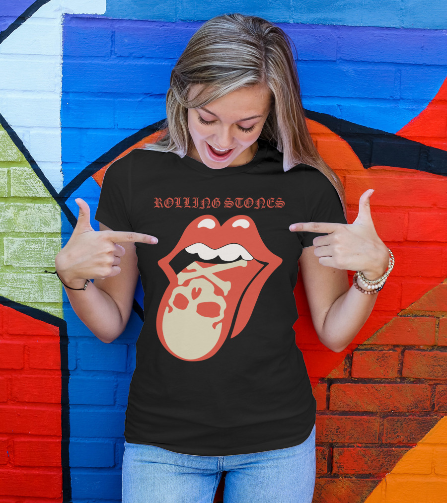 Rolling Stones Tongue With Skull T-Shirt