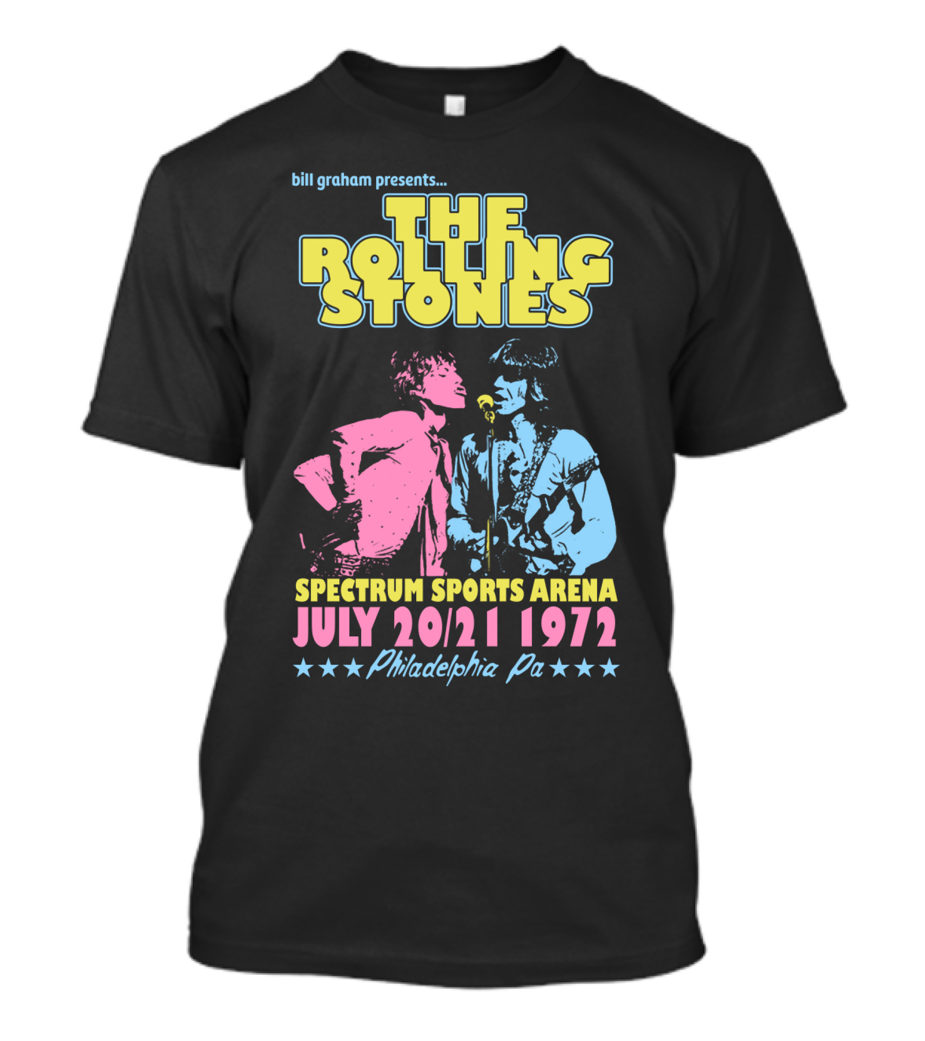 Bill Graham Presents The Rolling Stones Spectrum Sports Arena July 20 21 1972 Philadelphia Pa T-Shirt