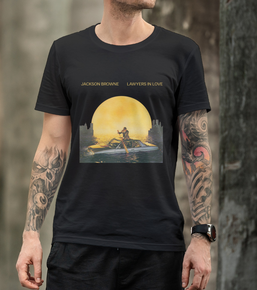 Jackson Browne Lawyers In Love Car And Moon Scene T-Shirt