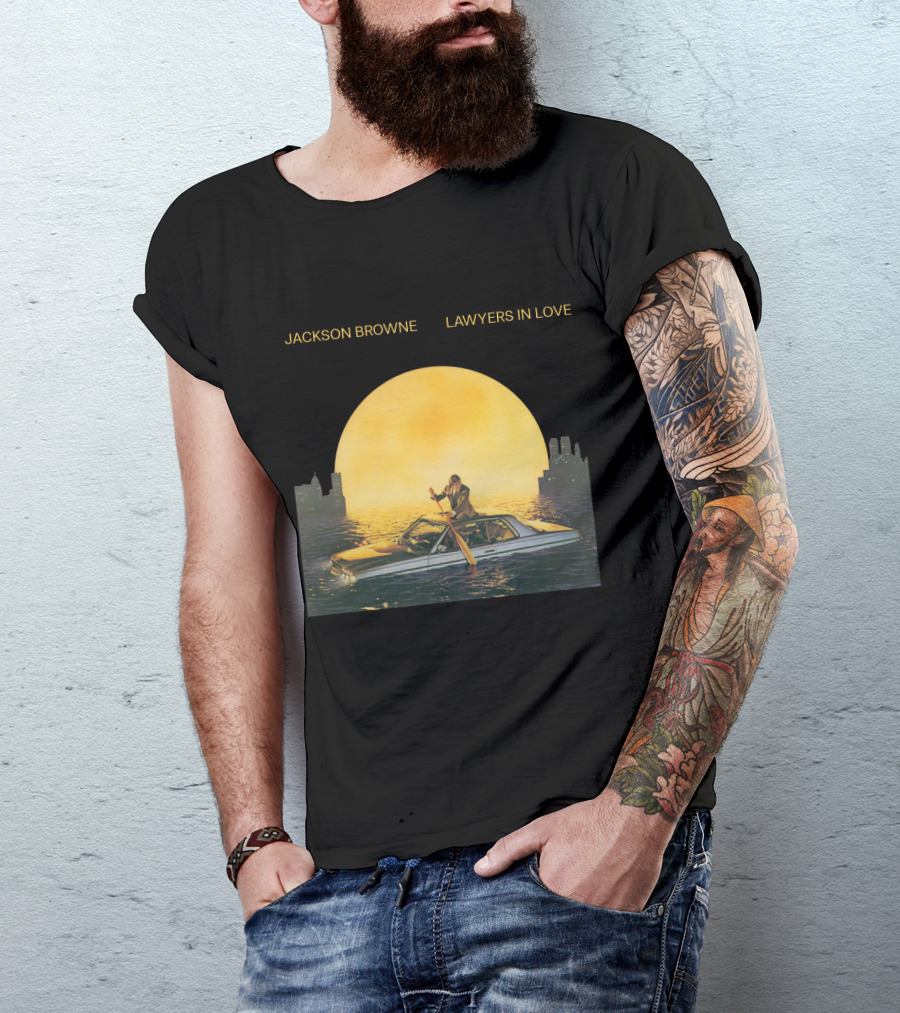 Jackson Browne Lawyers In Love Car And Moon Scene T-Shirt