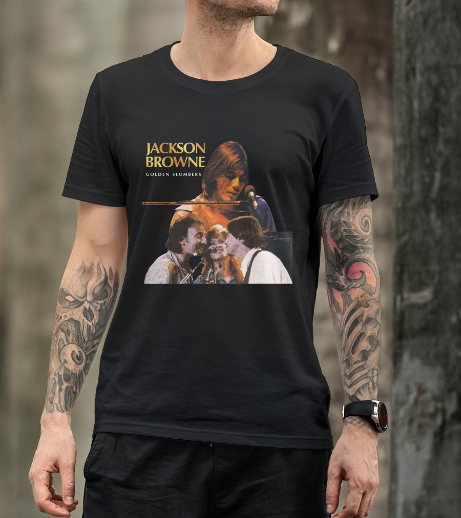 Jackson Browne Golden Slumbers Live Performance Collage T-Shirt