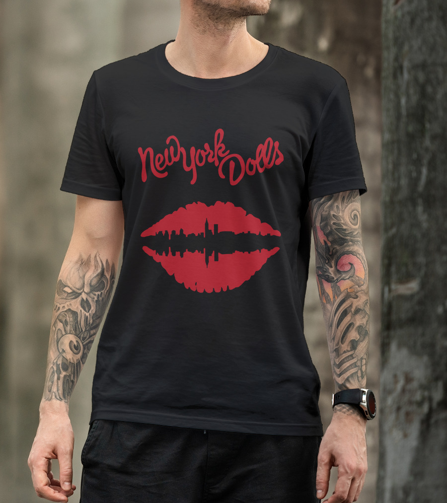 New York Dolls Red Lips Skyline Nyd T-Shirt