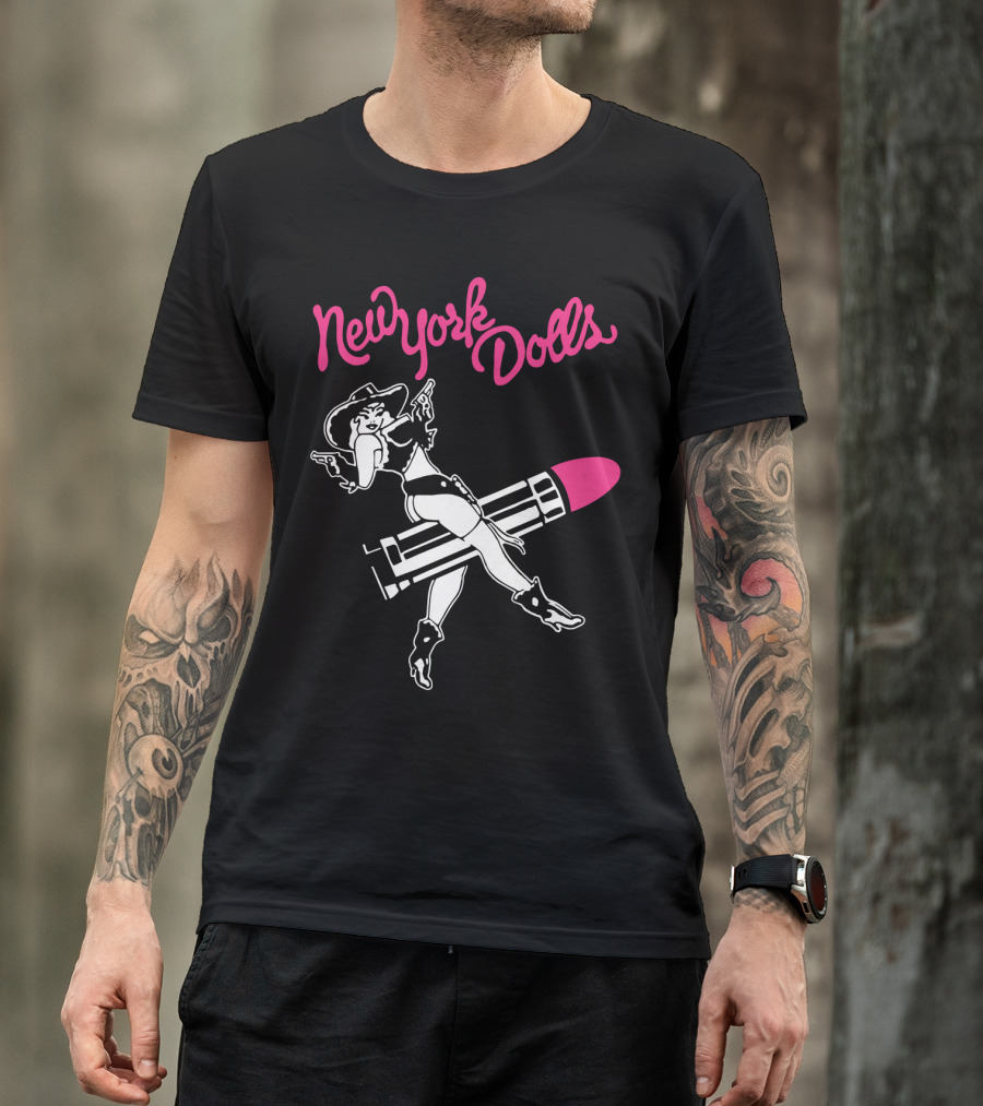 New York Dolls Cowgirl On Lipstick Rocket T-Shirt