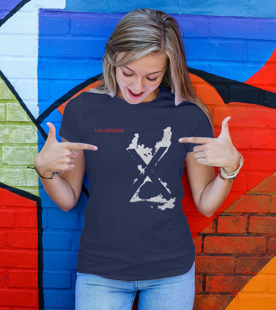 X Los Angeles Vintage Style Black T-Shirt