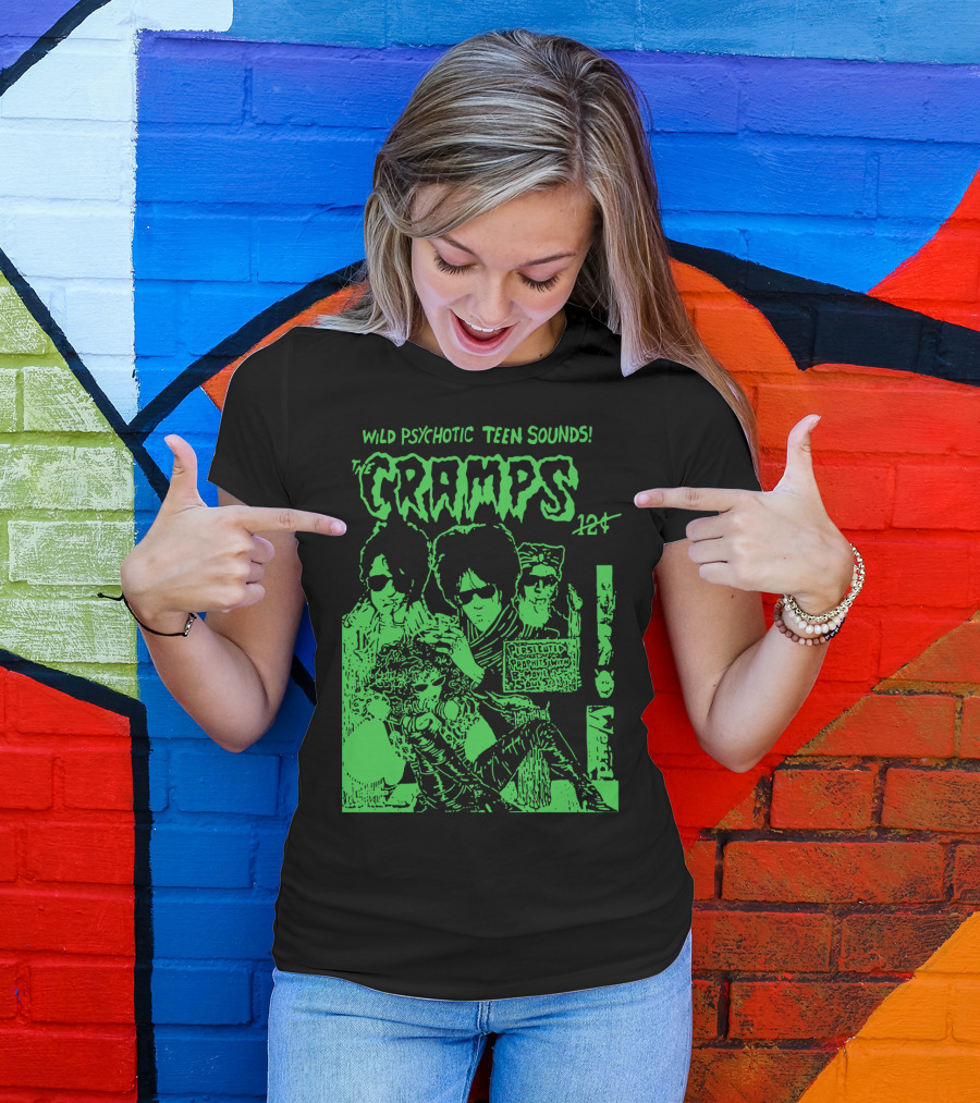 Wild Psychotic Teen Sounds The Cramps 12₵ T-Shirt
