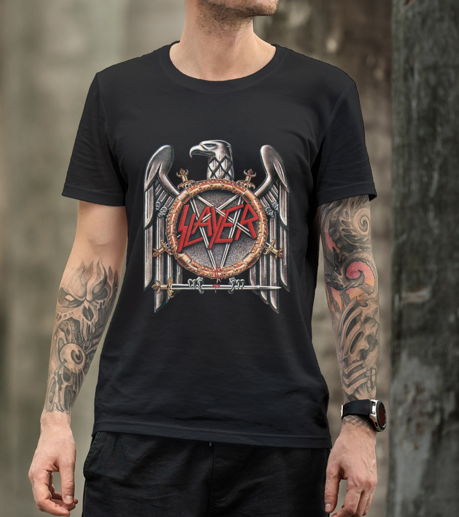 Slayer Eagle Crest With Swords And Pentagram T-Shirt