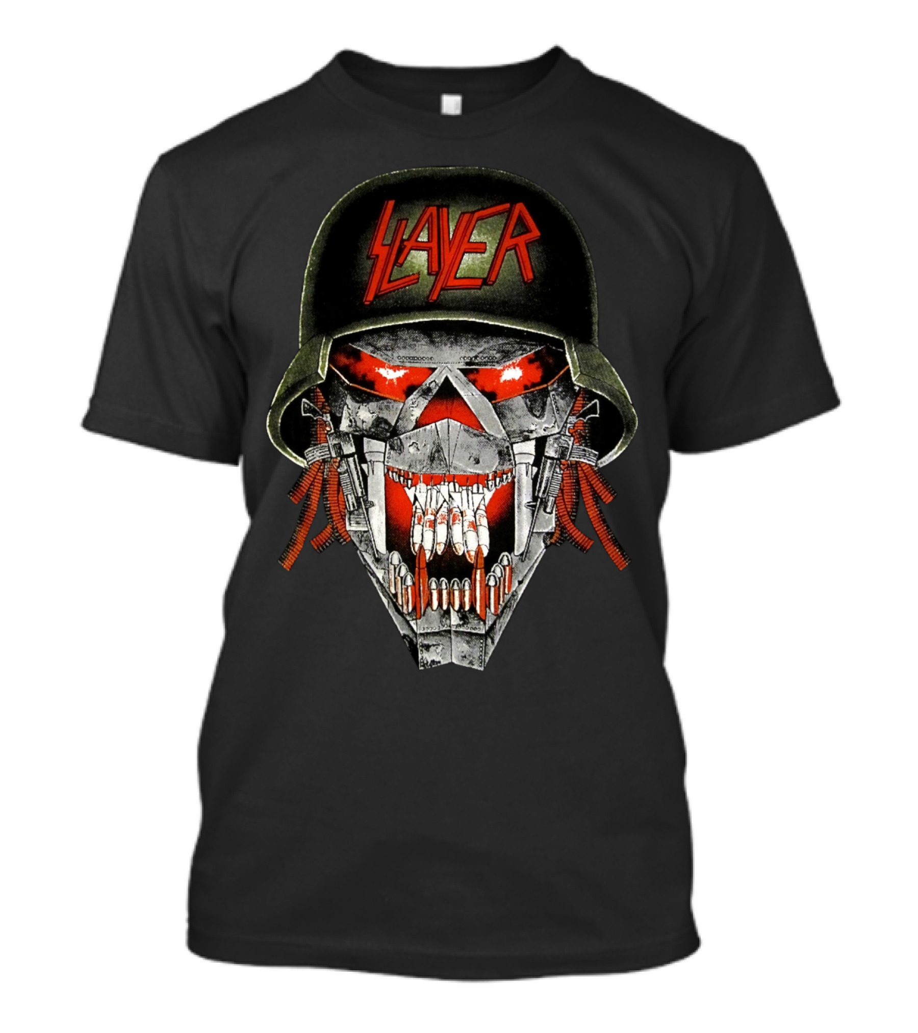 Slayer Skull Soldier Helmet Red Eyes T-Shirt