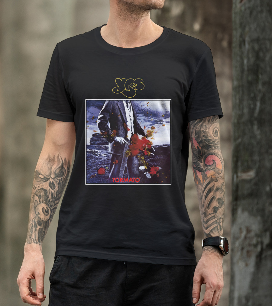 Yes Tormato Album Cover Art With Suit And Tornado T-Shirt