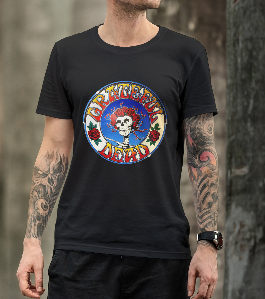 Grateful Dead Skeleton And Roses Circular T-Shirt