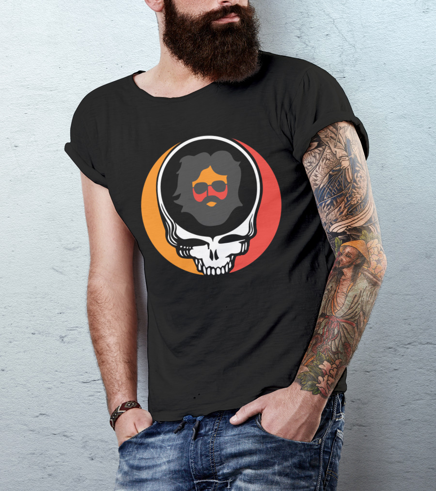 Grateful Dead Skull With Sunglasses And Sunset Colors T-Shirt
