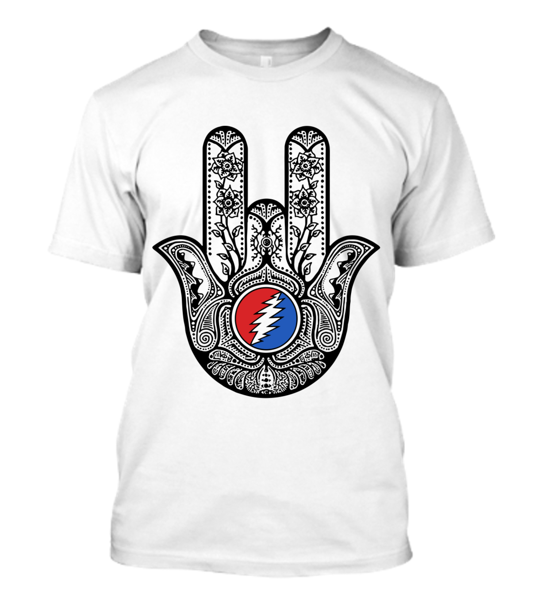 Grateful Dead Steal Your Face Hamsa Hand Art T-Shirt