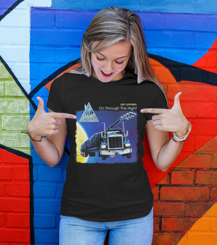 Def Leppard On Through The Night Truck And Moon T-Shirt