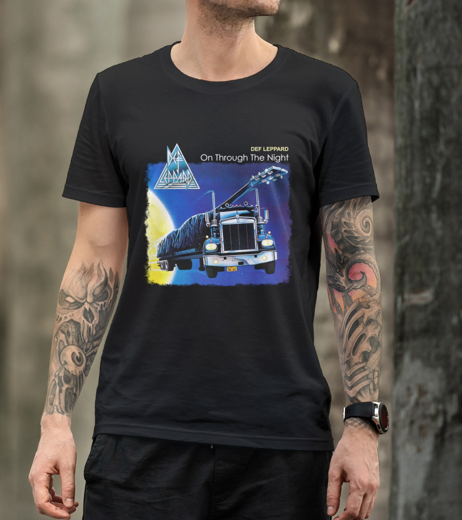 Def Leppard On Through The Night Truck And Moon T-Shirt