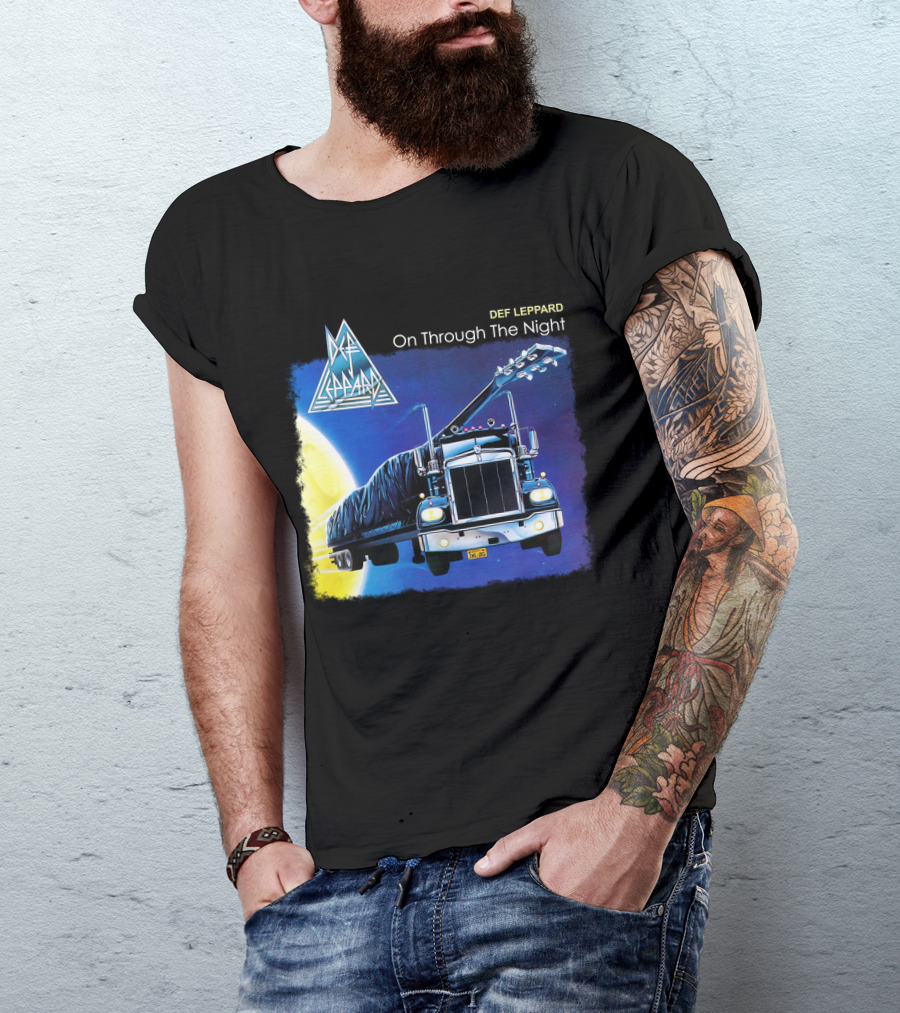 Def Leppard On Through The Night Truck And Moon T-Shirt