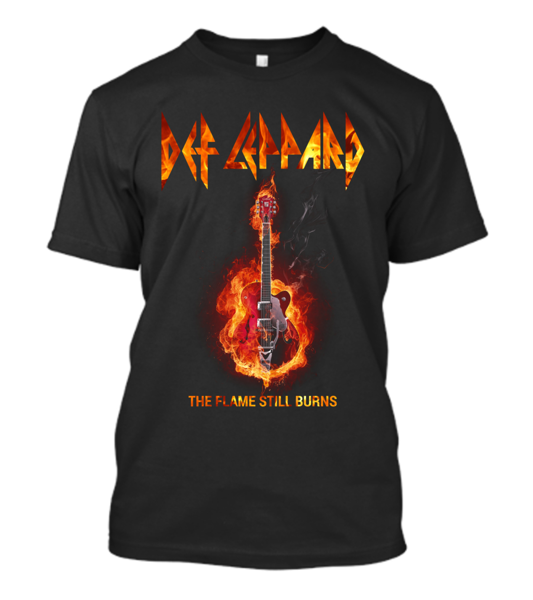 Def Leppard The Flame Still Burns Guitar Fire T-Shirt