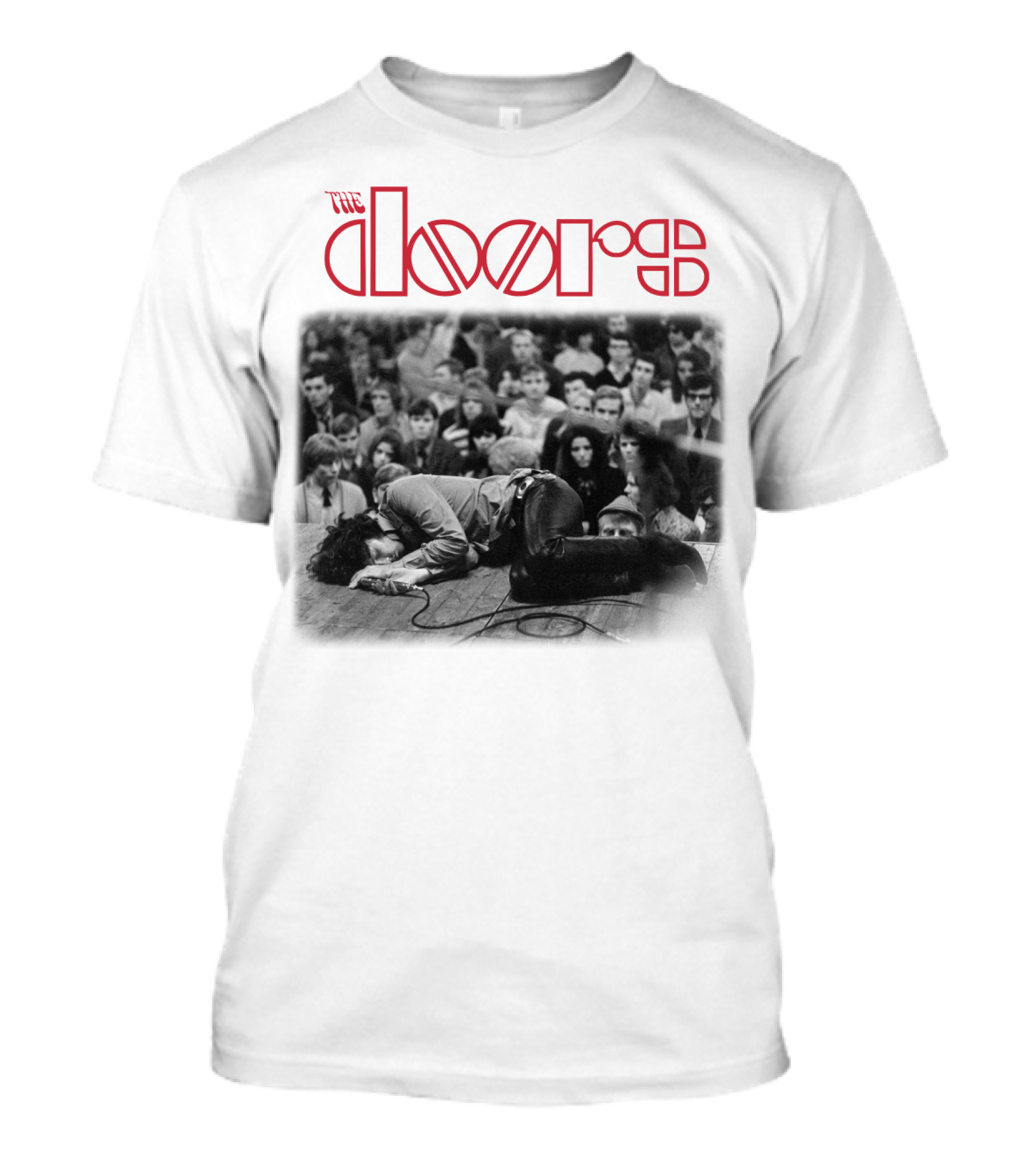 The Doors Vintage Concert Photography Black And White Crowd Scene T-Shirt