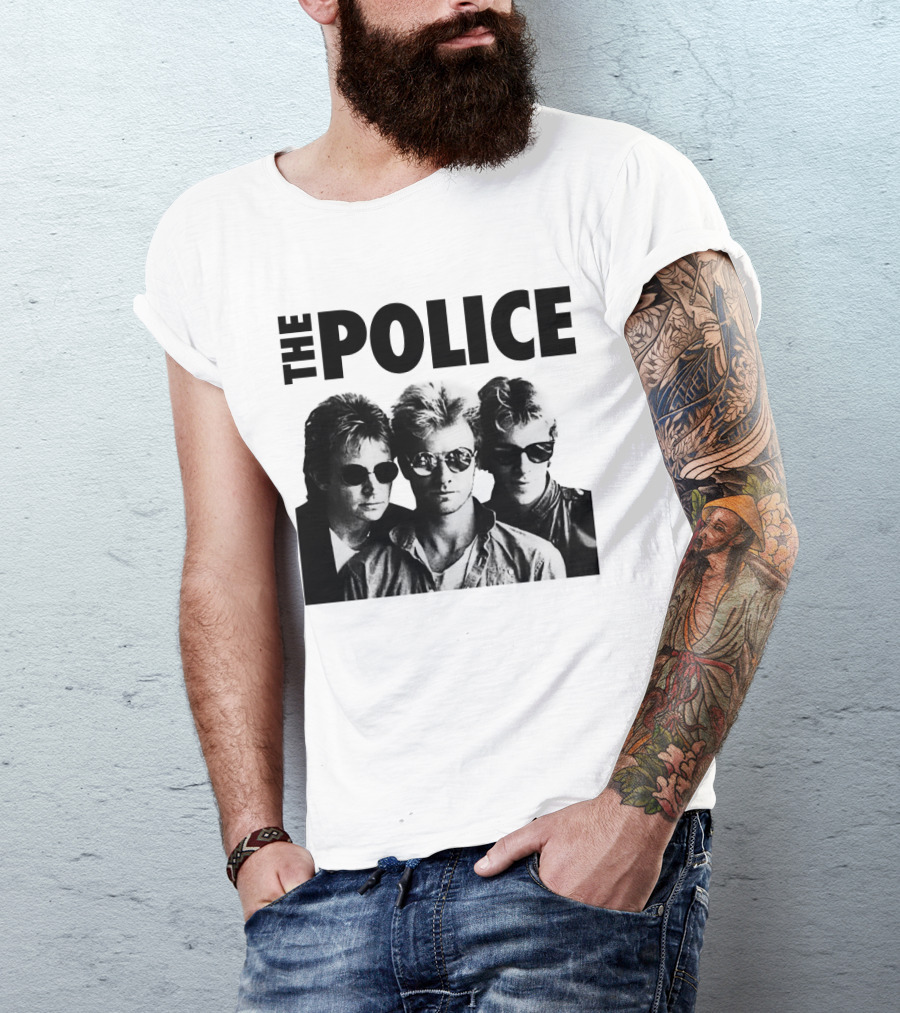 The Police Band Black And White Photo Tp T-Shirt
