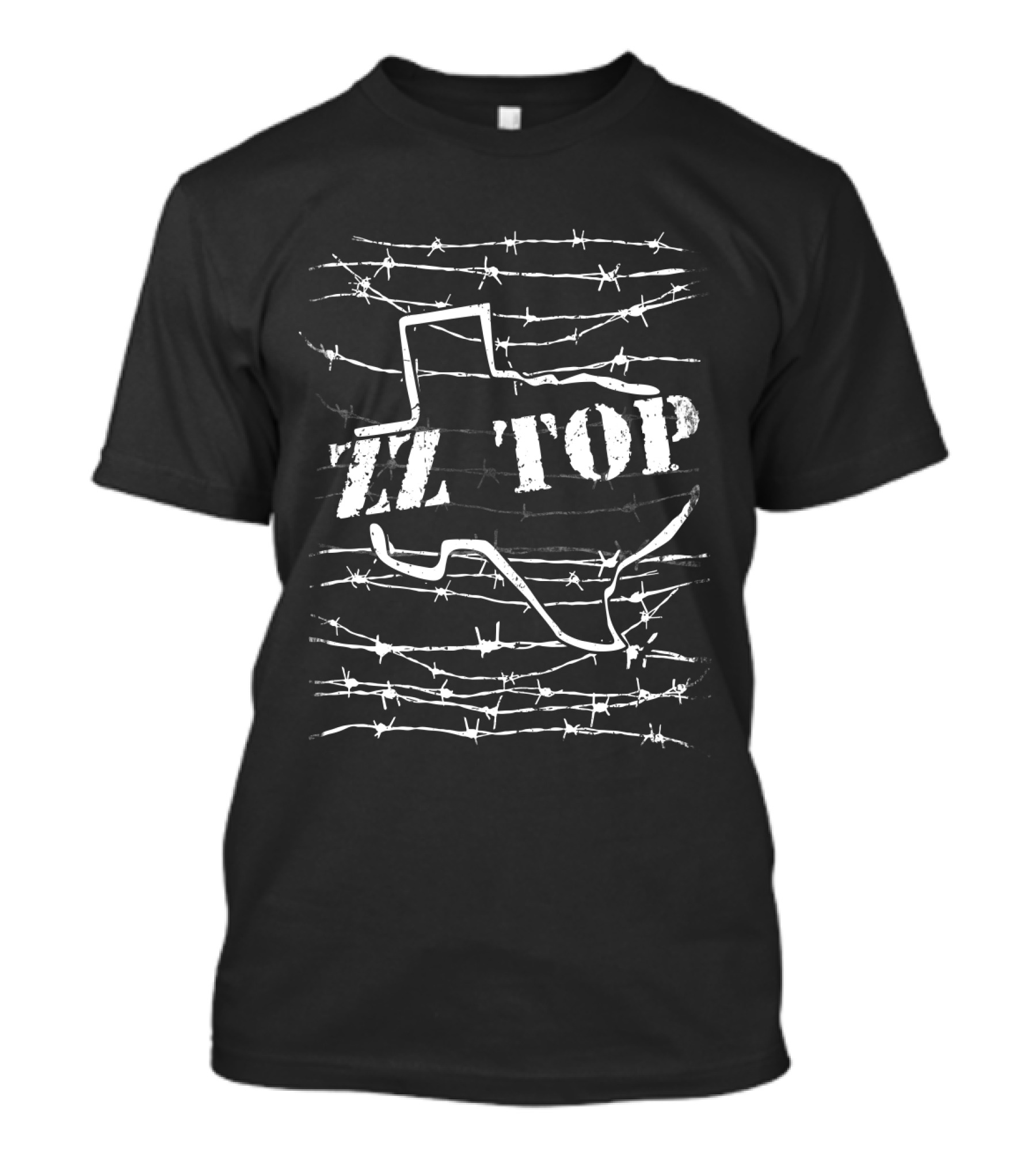 Zz Top Texas Barbed Wire State Silhouette T-Shirt