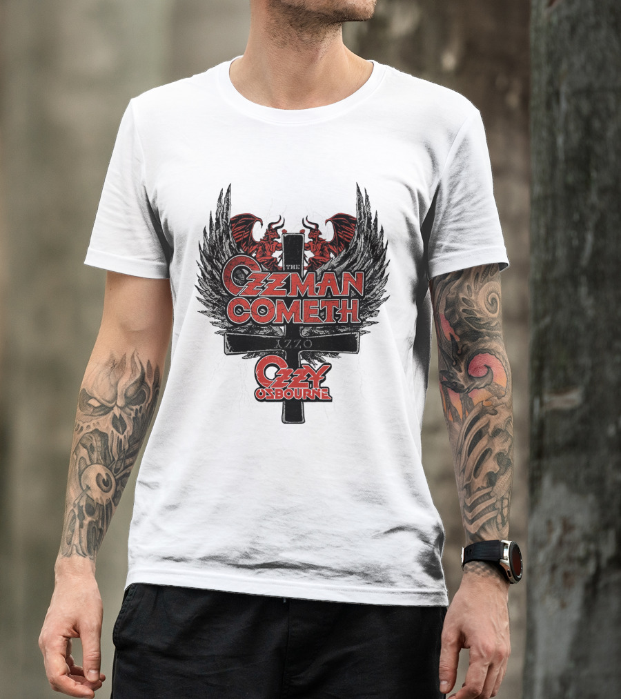 The Ozzman Cometh Ozzy Osbourne Oz 18 Winged Cross T-Shirt