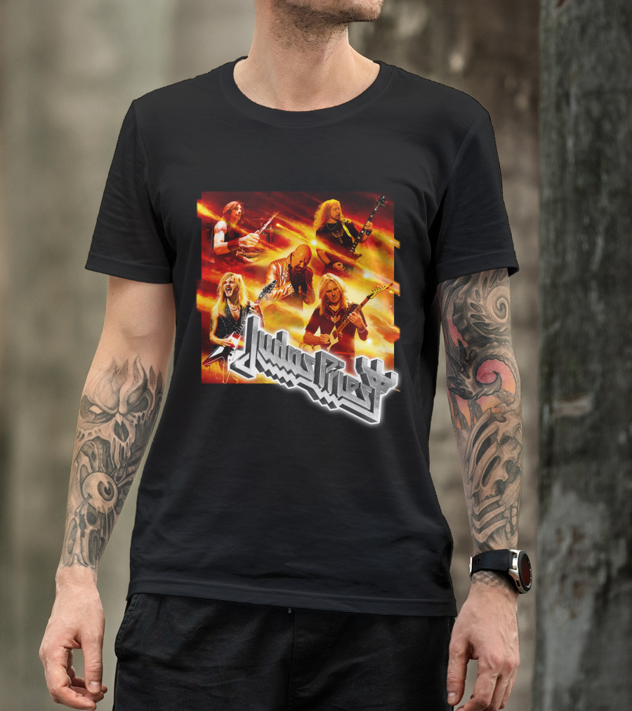 Judas Priest Firepower Tour Band Members Collage T-Shirt