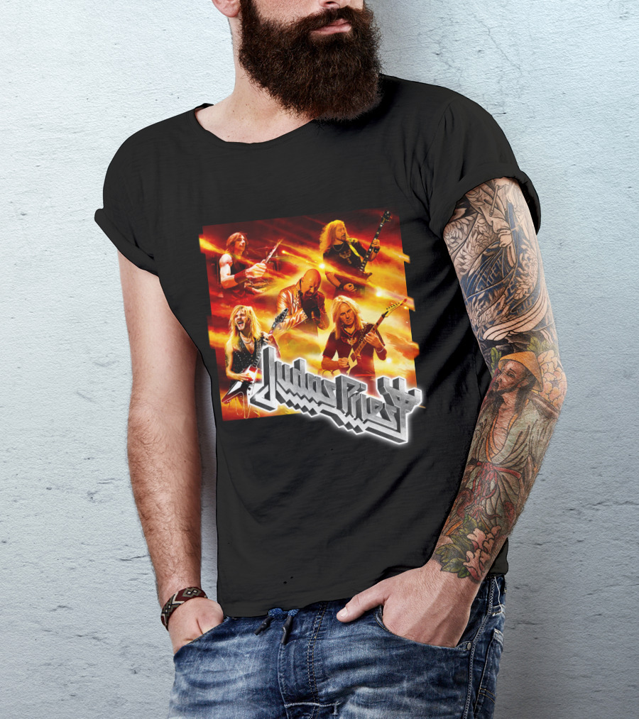 Judas Priest Firepower Tour Band Members Collage T-Shirt