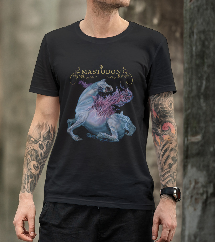 Mastodon Fiery Horse Artwork T-Shirt