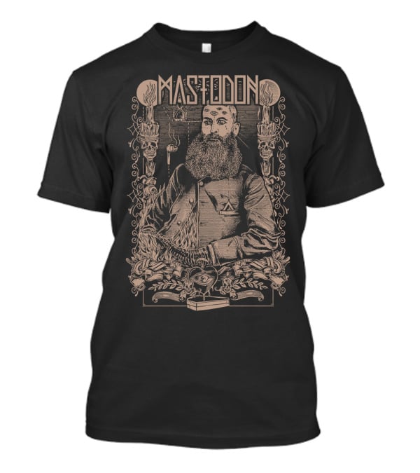 Mastodon Occult Bearded Figure With Candles And Skull T-Shirt