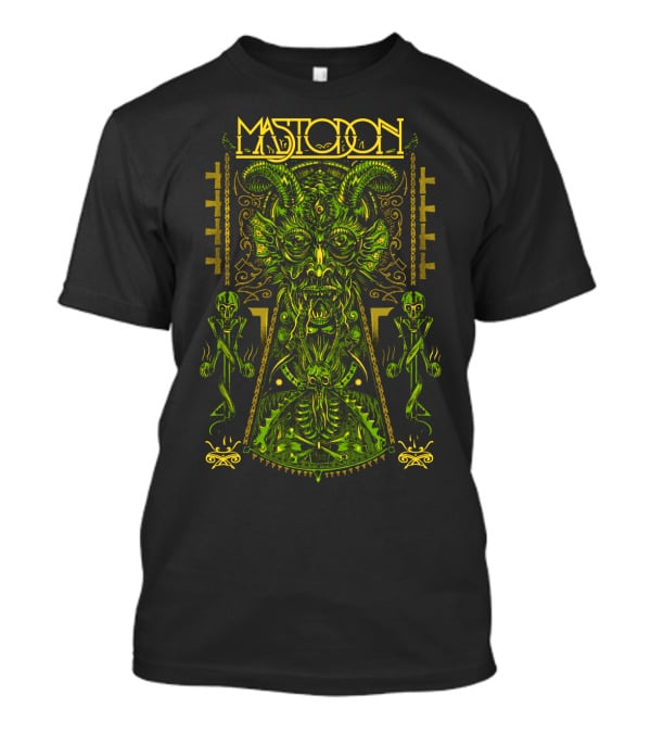 Mastodon Green Demonic Creature With Horns And Mystical T-Shirt