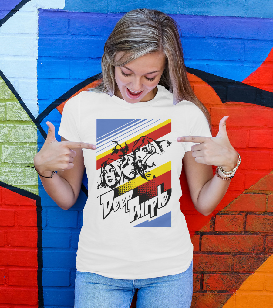 Deep Purple Band Retro Stripes T-Shirt