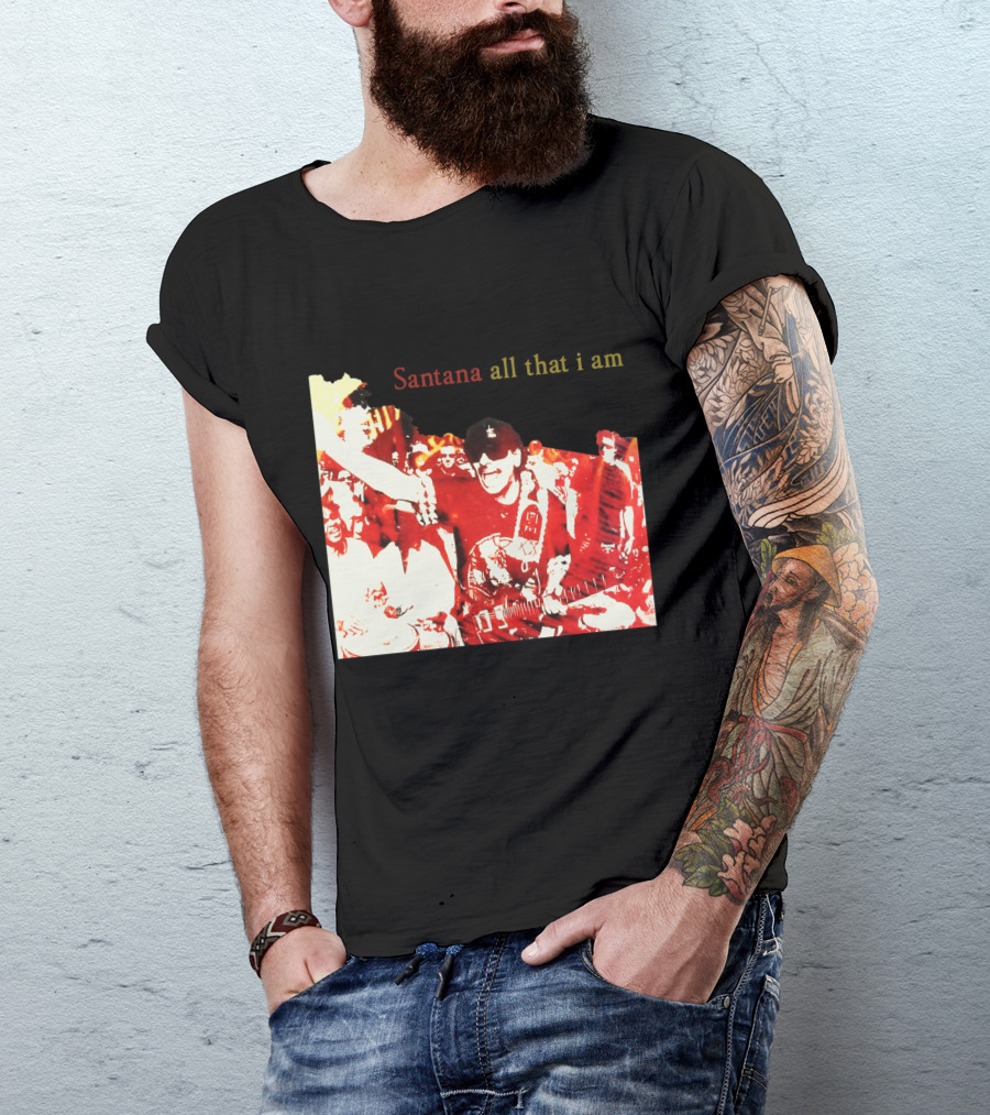 Santana All That I Am Red And White Guitarist T-Shirt