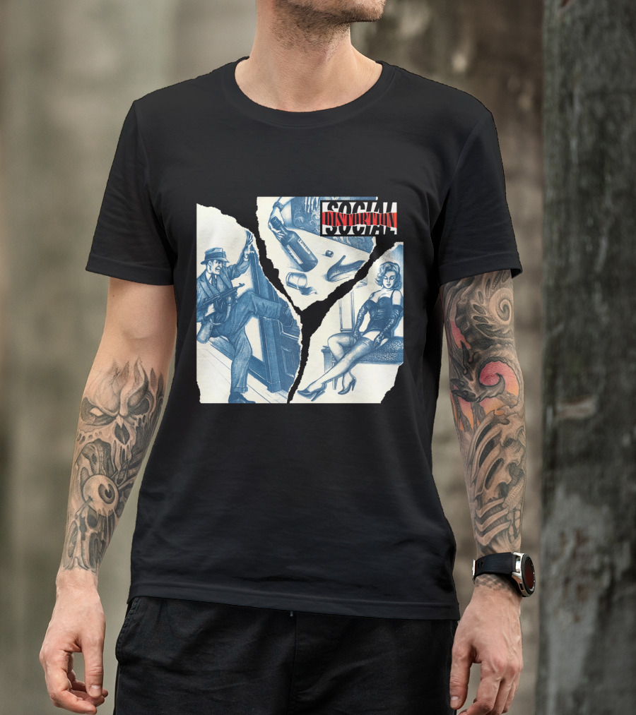 Social Distortion Gangster And Femme Fatale Vintage Scene T-Shirt