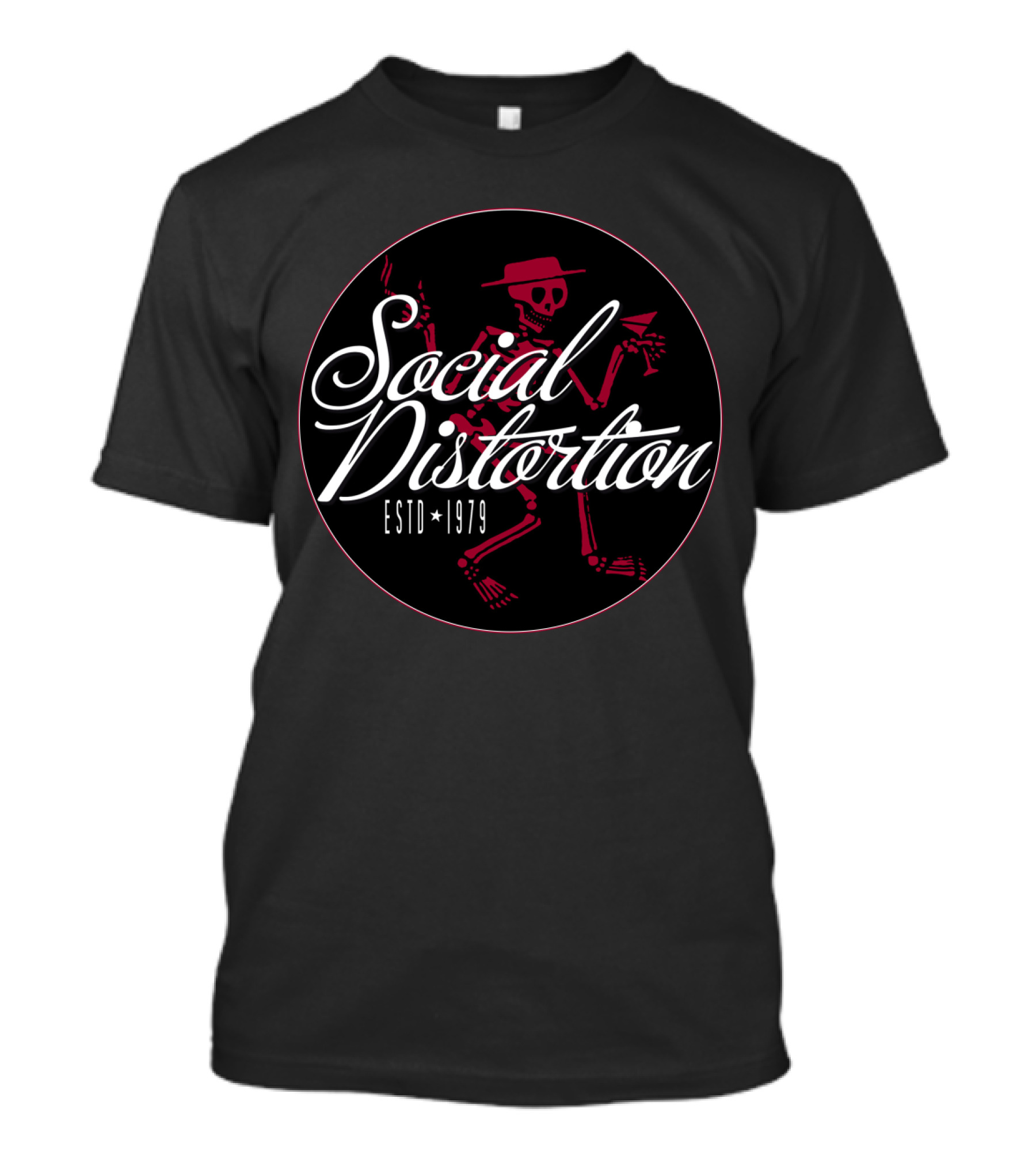Social Distortion Estd 1979 Skeleton With Cocktail And Cigarette T-Shirt