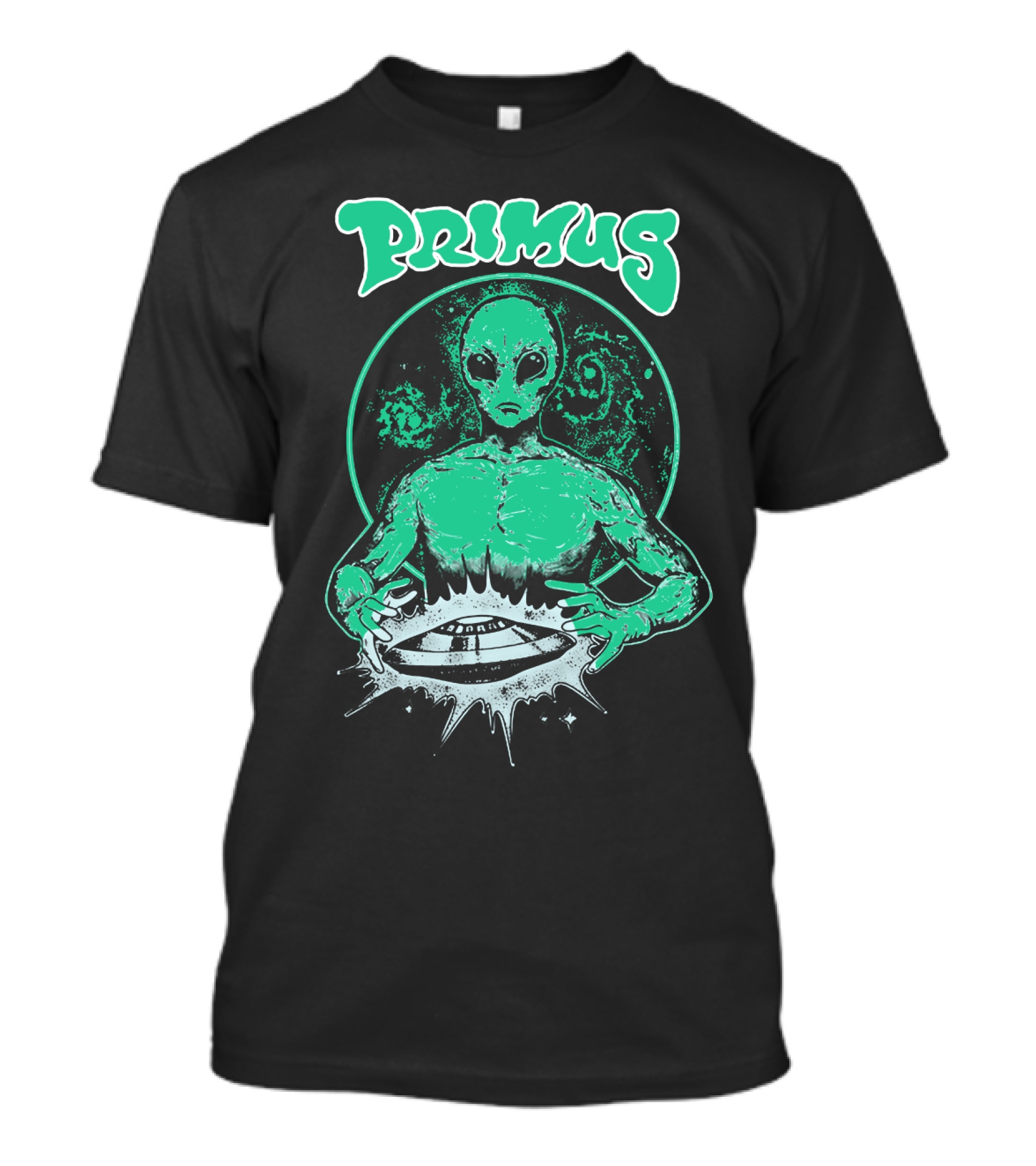 Primus Alien Holding Ufo With Cosmic T-Shirt