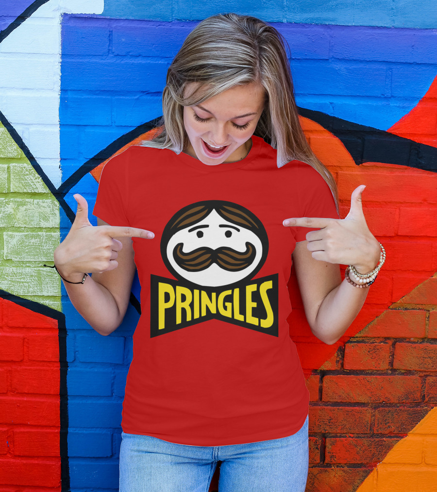 Prm 36 Pringles Logo Mustache And Bowtie T-Shirt