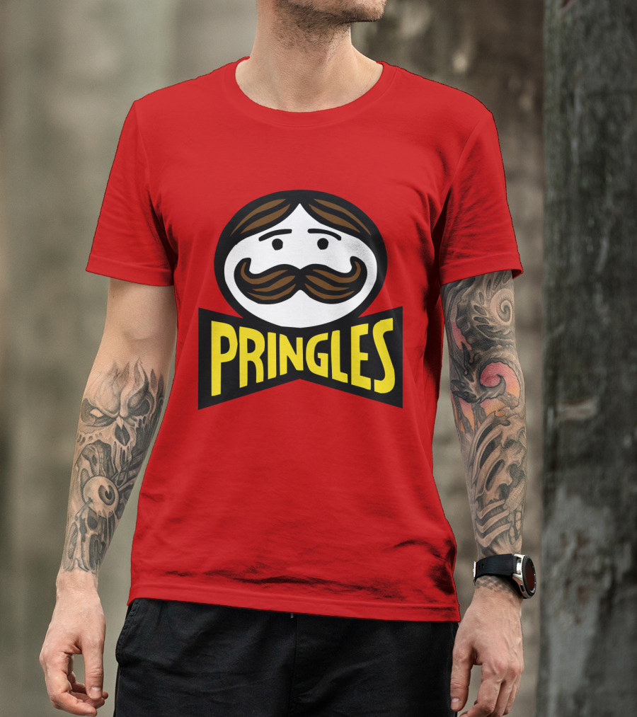 Prm 36 Pringles Logo Mustache And Bowtie T-Shirt