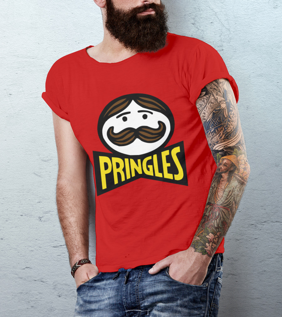 Prm 36 Pringles Logo Mustache And Bowtie T-Shirt